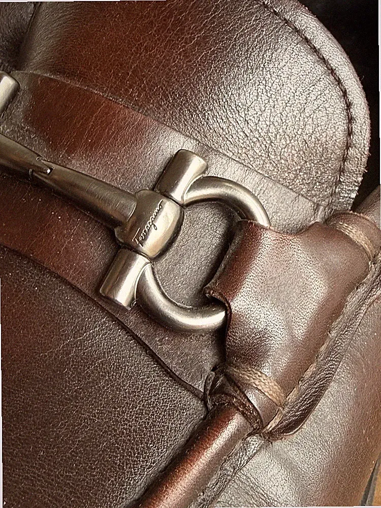Salvatore Ferragamo Gancini Bit Loafers – Braun – Größe 45 (US 11.5 / 2E)
