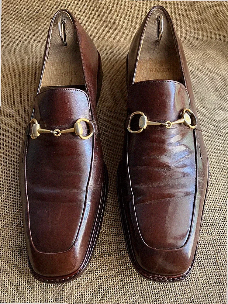 Salvatore Ferragamo Herren Braun Leder Slipper Bit Halbschuhe UK 8,5 || US 9,5 D