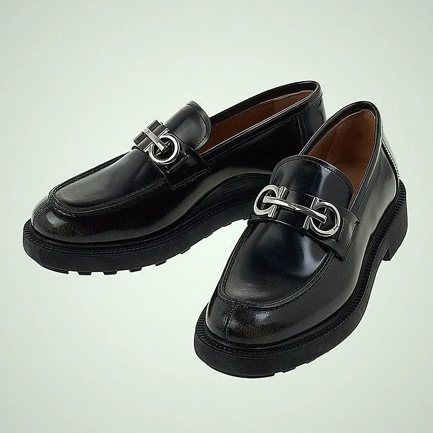 Salvatore Ferragamo Herren Gancini Ornament Slipper BISCOT CALF 0758380 72765674