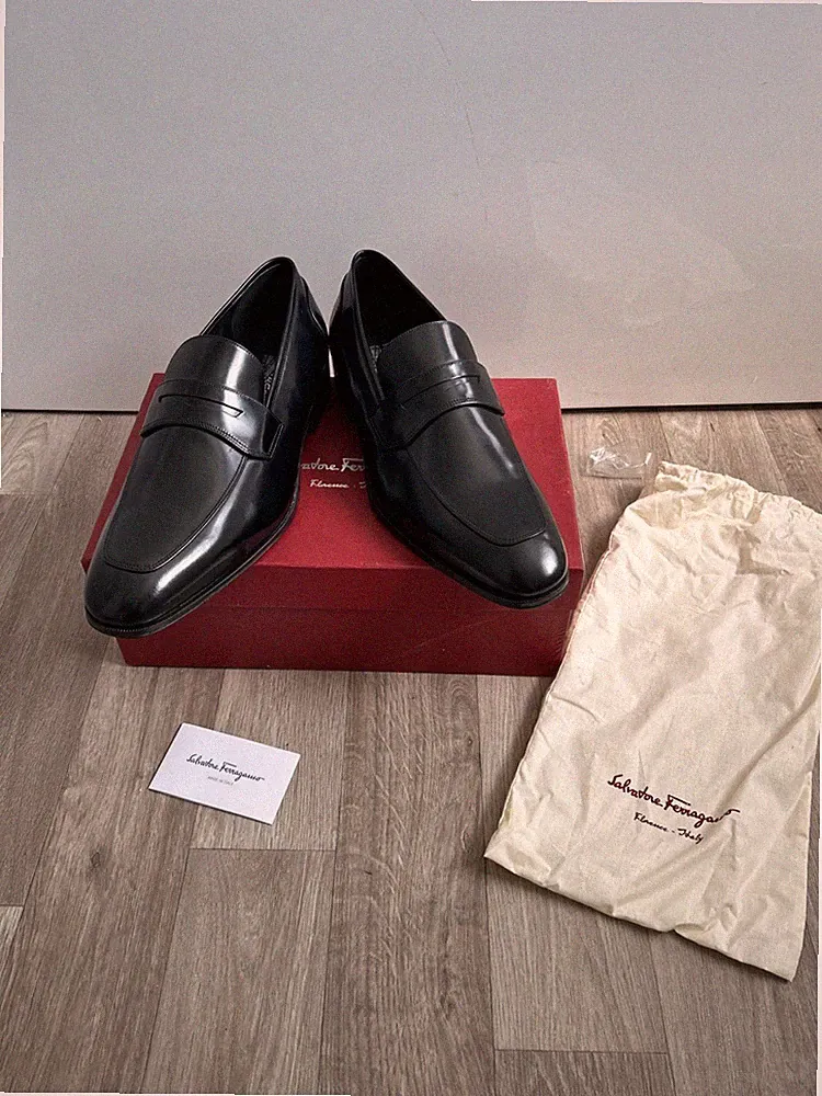 Salvatore Ferragamo Leder Penny Loafer 11,5 US EE Made in Italy ungetragen + Karton