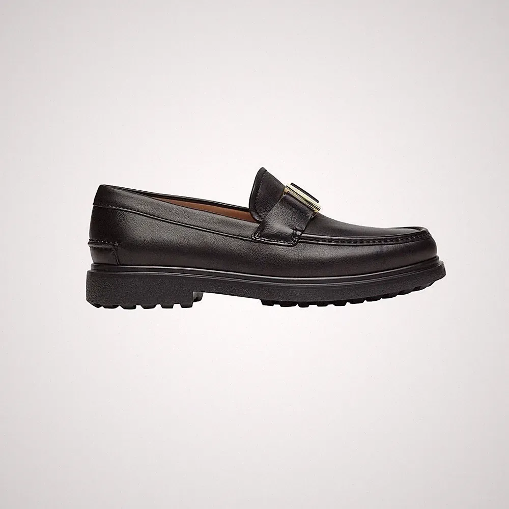 Salvatore Ferragamo PLANO Gold Schnalle Halbschuhe schwarz 0741628 48938610 [U]