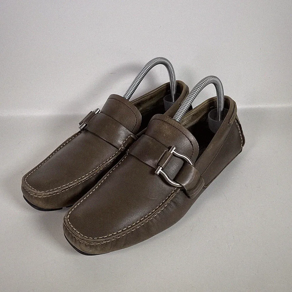 Salvatore Ferragamo Schuhe Herren Gr. UK 5 Braun Schnalle Driving Halbschuhe MS 40936