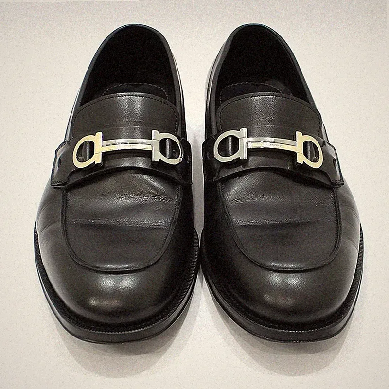 Salvatore Ferragamo schwarz Gancini Mokassin Halbschuhe 8.5EEE 029276 146926480 [U]