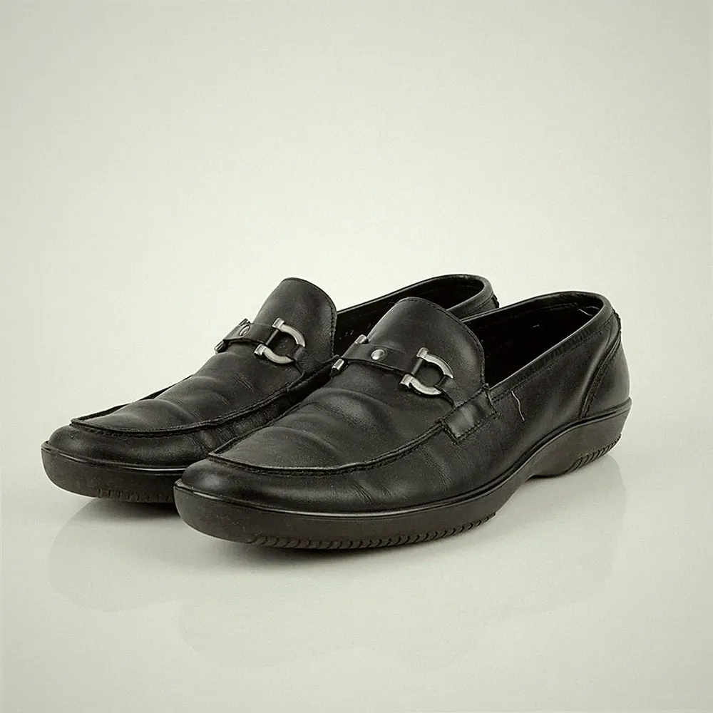 Salvatore Ferragamo schwarze Leder Gancini Halbschuhe 9,5 55257927 [U]