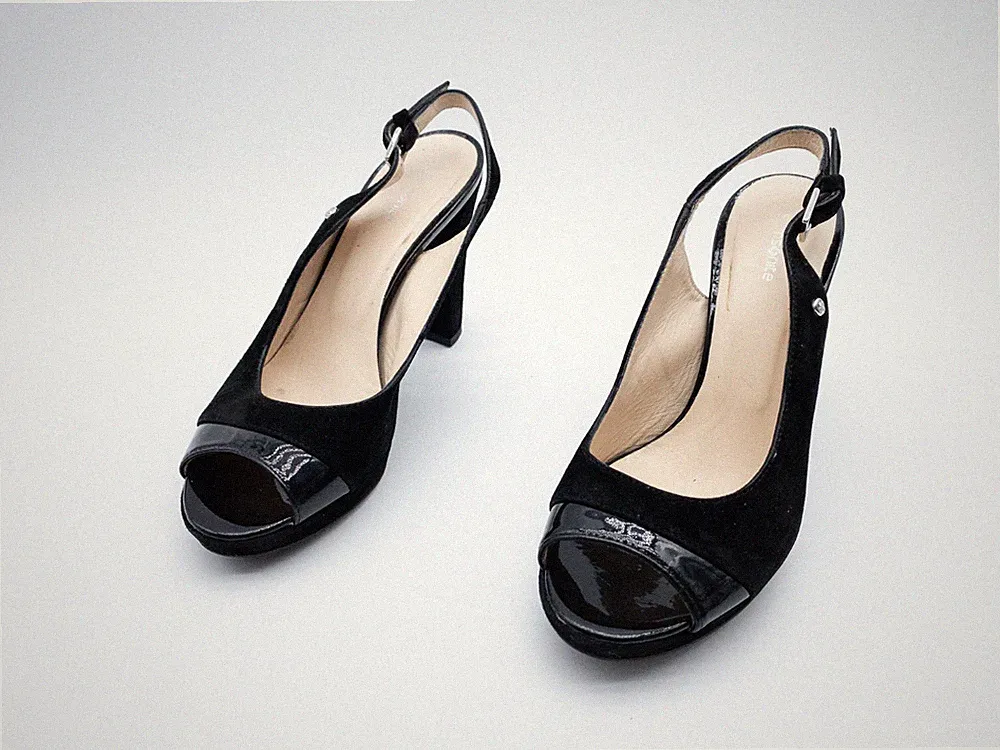 Samsonite Herren Pumps Slingback Peep Toe Halbschuh Elegant Gr38 EU Art 25208-98