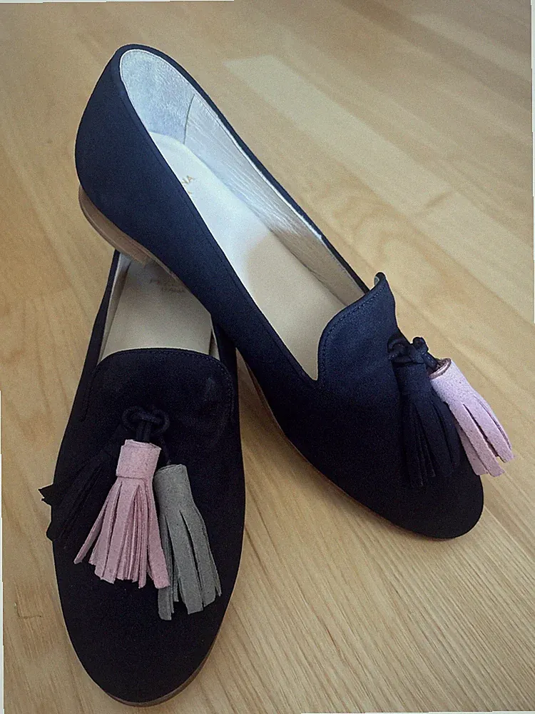 Samtig weicher Wildleder-Loafer Von VERO CUOIO in Größe 35, Made In Italy