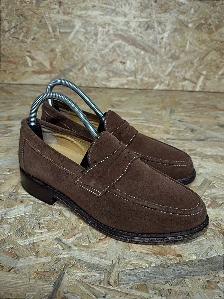 Samuel Windsor Halbschuhe Herren Größe UK5 Braun Wildleder Slipper Elegant Penny Schuhe