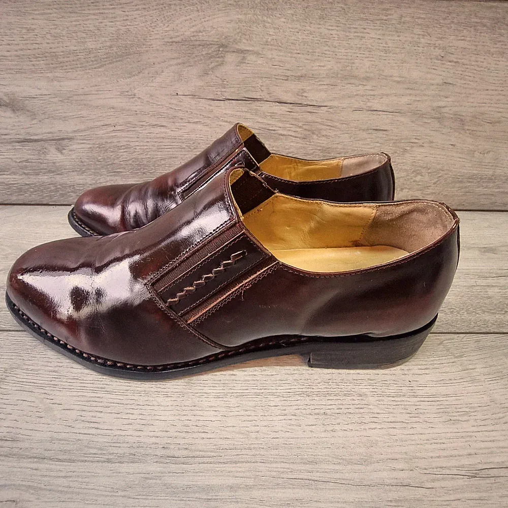 Samuel Windsor Handmade Braun Leder Halbschuhe Herren UK 8 EU 42 Smart Slipper