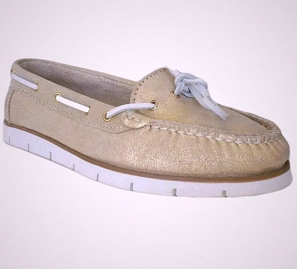 SAN MARINA Damenschuhe Leder Bootshalbschuhe Lauralie Met Or, Farbe Gold EU-36 69€