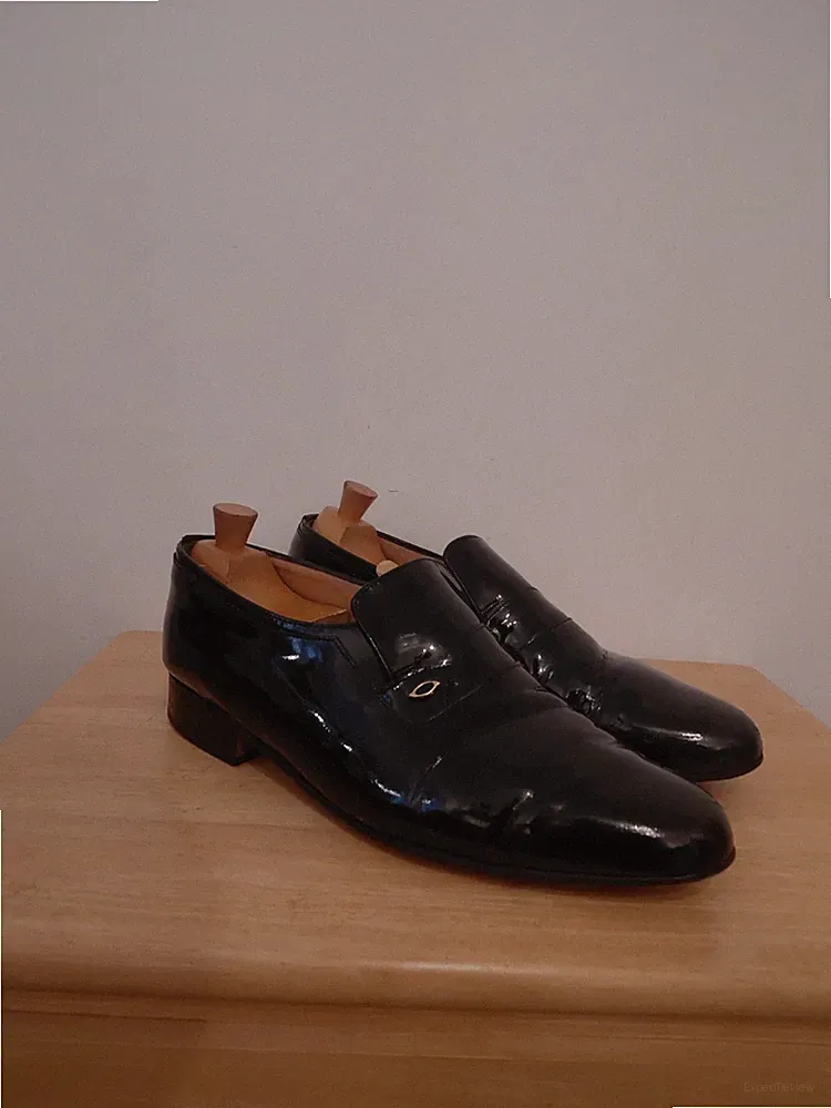 Sanders schwarze Lackschuhe 11 Loafer Leder England Smoking elegant Abend zum Binden 46