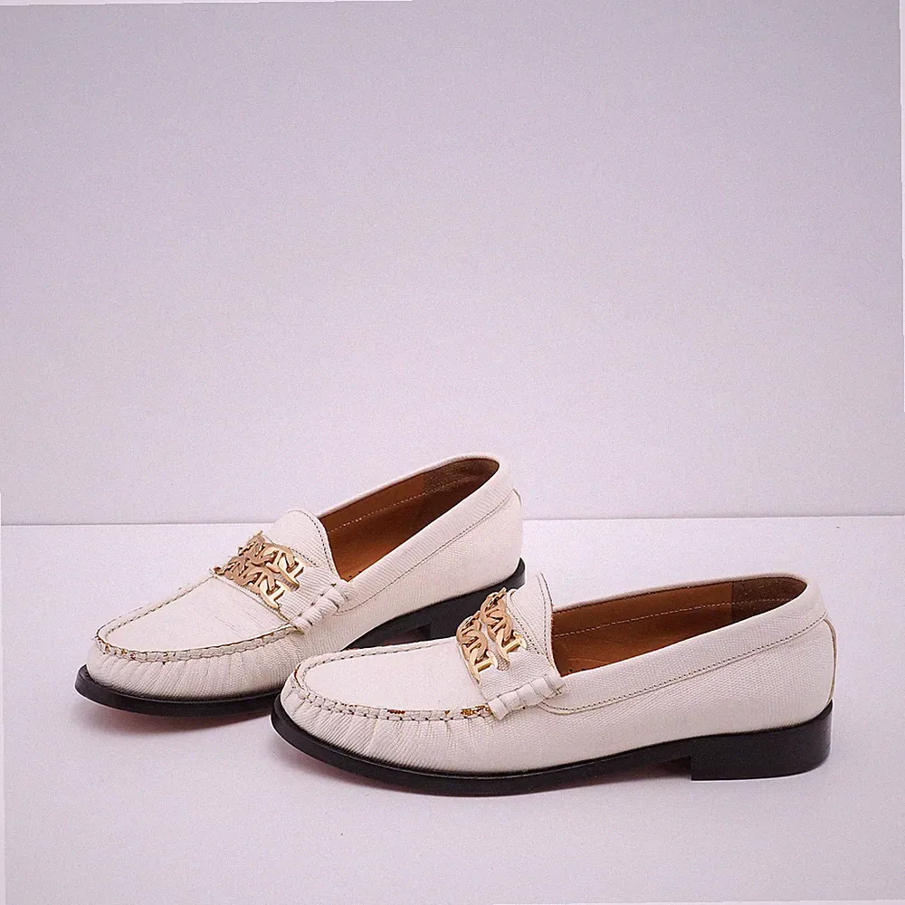 Sandro Damen Ecru Kette Leder Halbschuhe Schuhe 37 EU 4 UK 6,5 US SFACH00524
