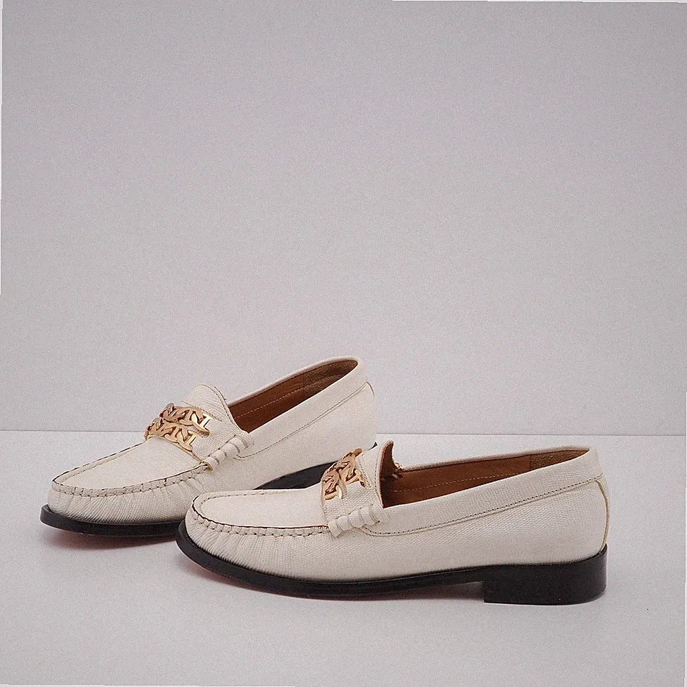 Sandro Loafer Ecru Gr. 36 Damen Slipper Lederhalbschuhe Leder CFACH00142