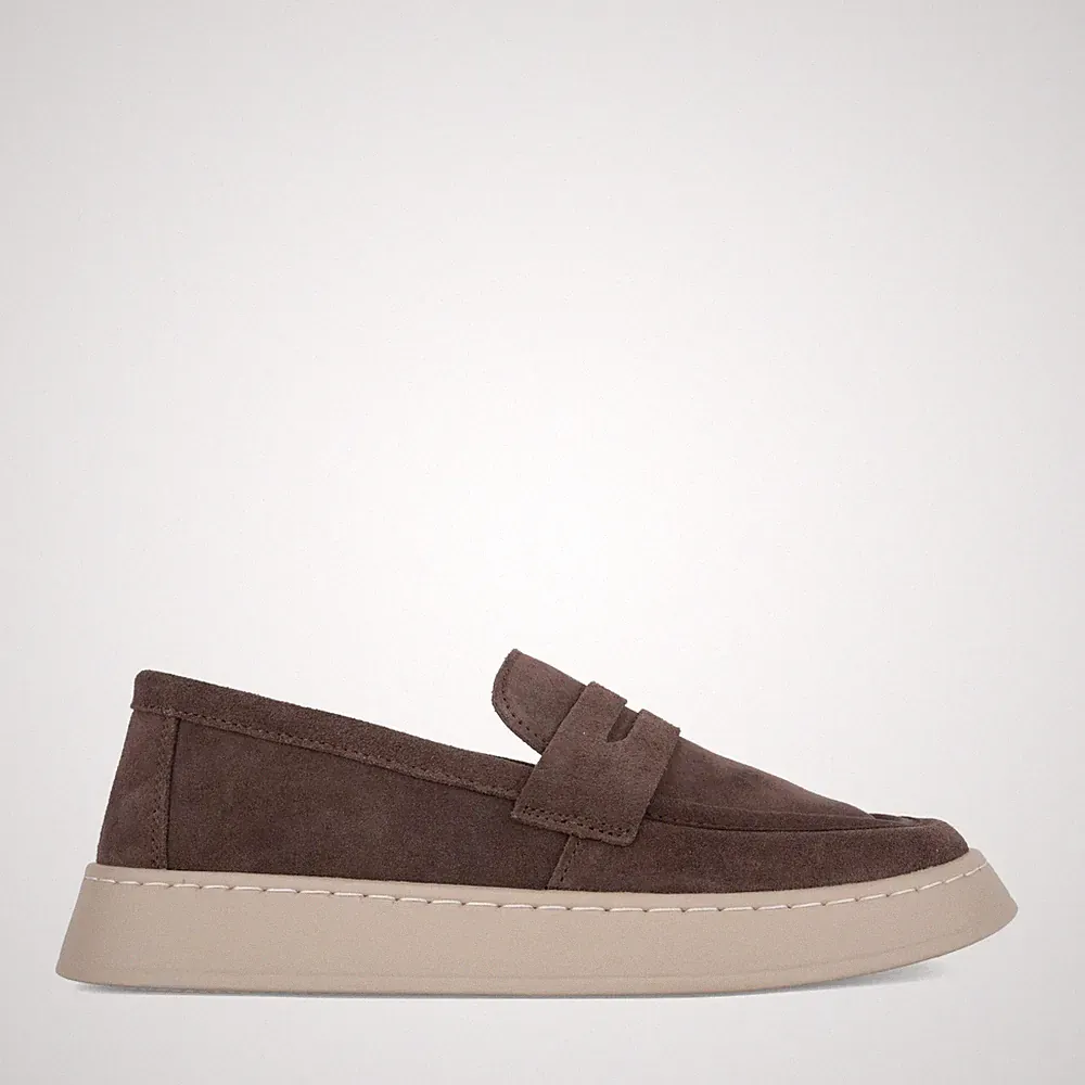 Santino Milano Damen Braune Wildleder Keilabsatz Loafer SAN6582-26105BRW