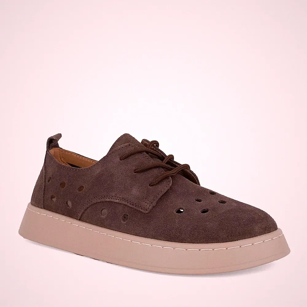 Santino Milano Damen Braune Wildleder Keilabsatz Loafer SAN6582-26106BRW