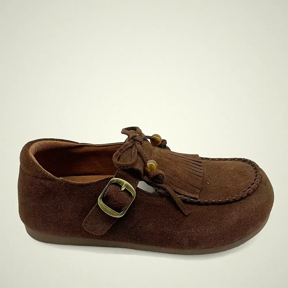 Santino Milano Damen Braune Wildleder Loafer Freizeit SAN6590-26115DBRW
