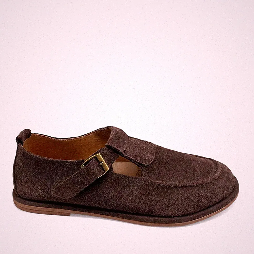 Santino Milano Damen Braune Wildleder Loafer Freizeit SAN6590-26118DBRW