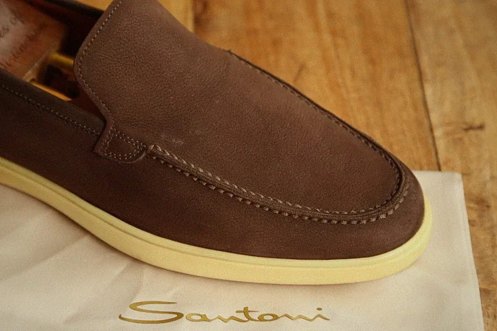 Santoni Braun Wildleder Schuhe Penny Halbschuhe Herren UK 8,5 US 9,5 EU 42,5