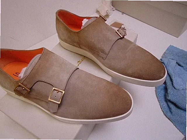 SANTONI DOPPELSCHNALLE ECHT WILDLEDER GR 41,5 650,00 KARTON SAN-AA25H