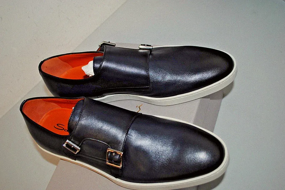 SANTONI DOPPELSCHNALLE ECHTLEDER GR 42 850,00 KARTON SAN-26C15