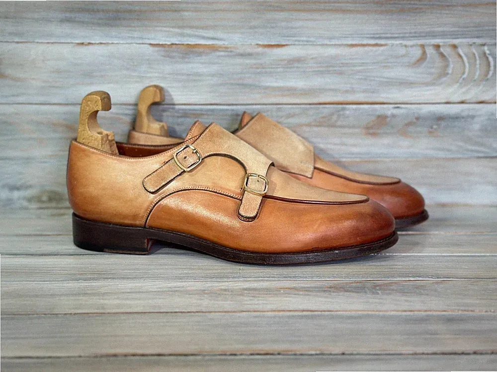 SANTONI Double Monk Strap Loafers Goodyear Made In Italy Luxusmarke