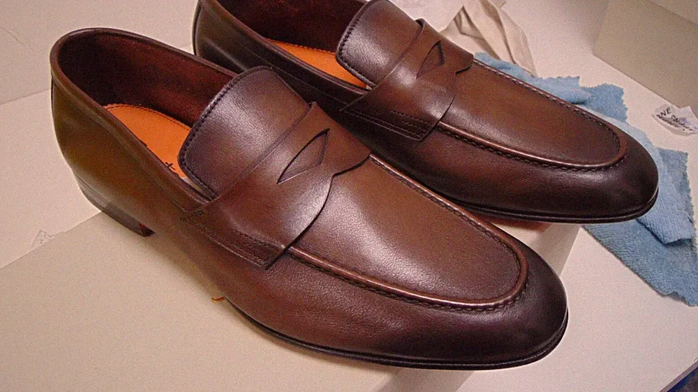 SANTONI HALBSCHUHE 42,5 ECHT LEDER 690,00 ECHTKARTE SAN-0108K