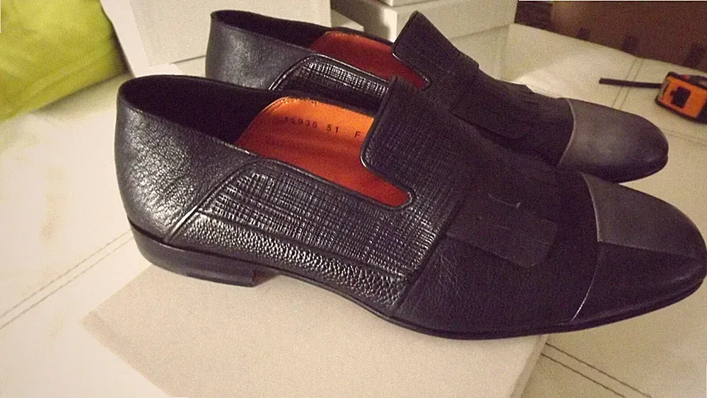 SANTONI HALBSCHUHE LEDER NAPPALEDER HANDGEFERTIGT 42,5-8,5 790,00 KARTELL.7423718864840