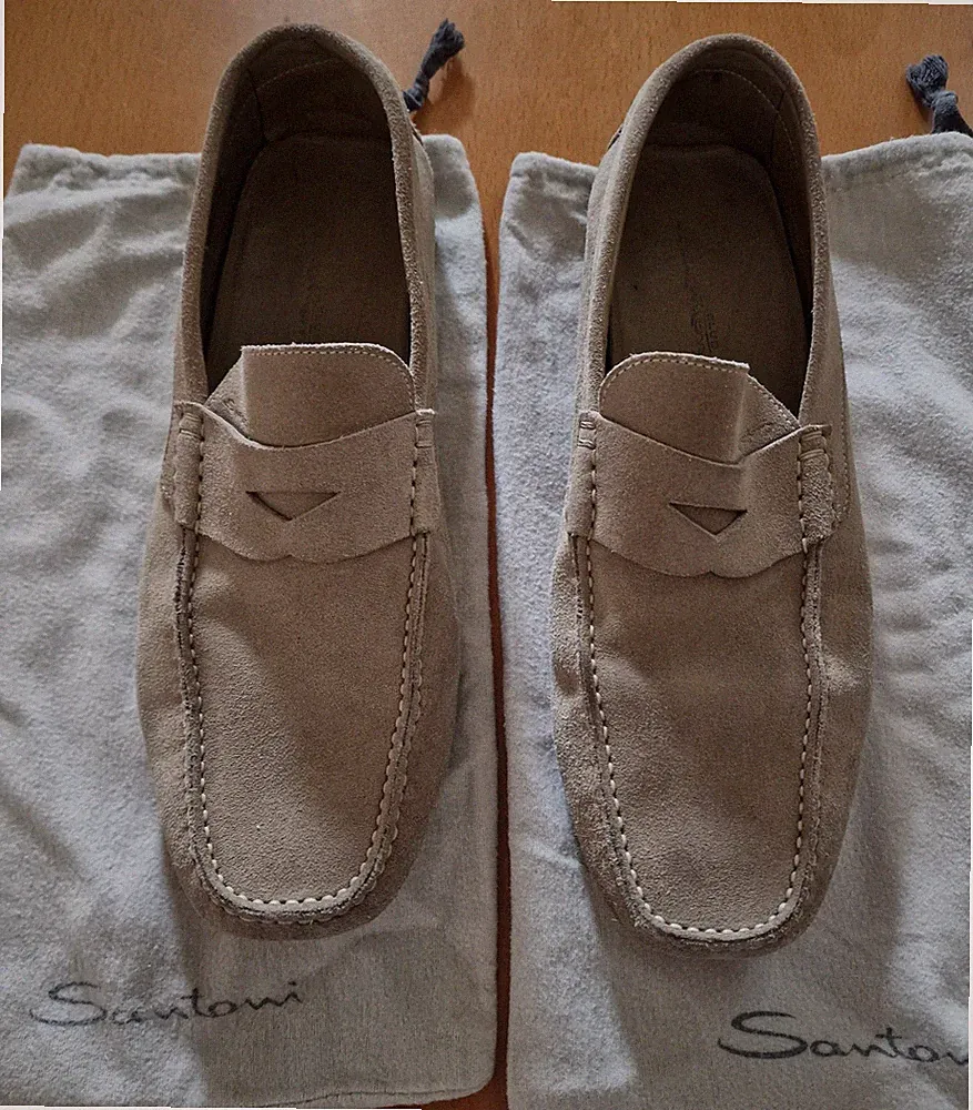 Santoni Herren Halbschuhe, Farbe beige, Wildleder, 91/2