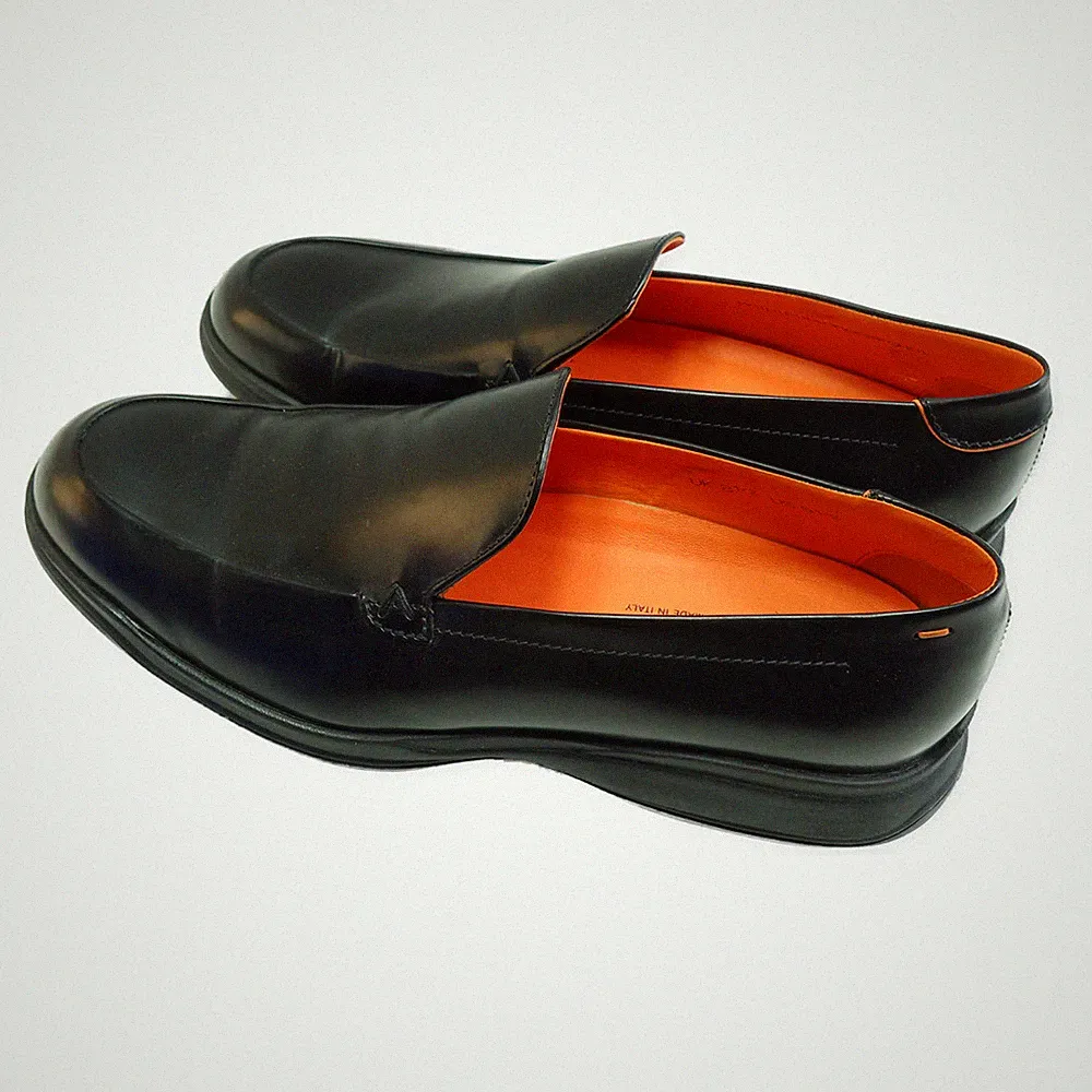 Santoni Herren Schuhe Easy Loafer Leder schwarz neuwertig UVP 650,- EUR