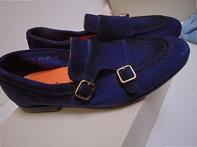 SANTONI LOAFER GOODYEAR WILDLEDER BLAU ECHT GR. 40,5 850,00 KARTON SAN-AA2