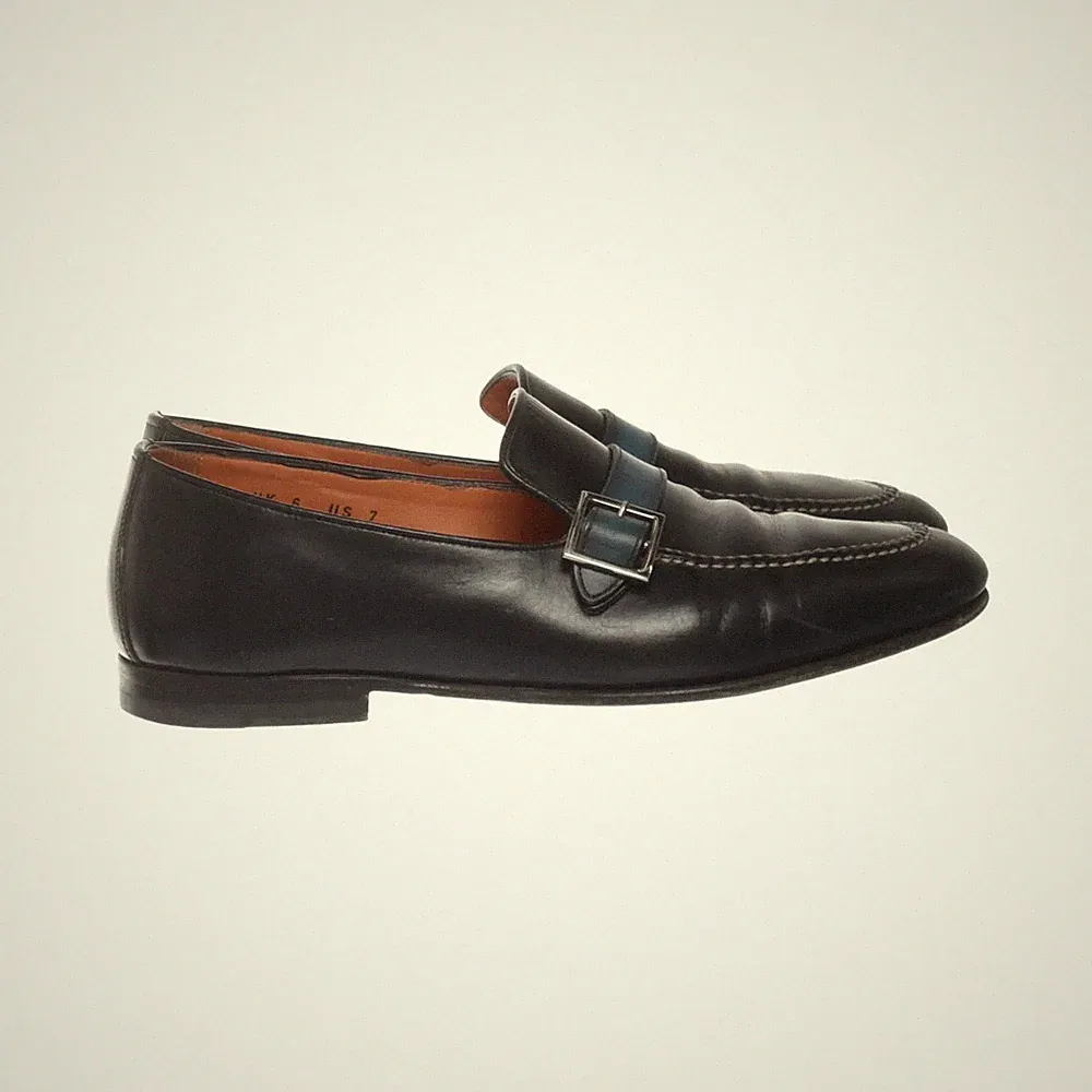 Santoni, Loafers, Größe: 39, Schwarz/Blau, Herren #YpG