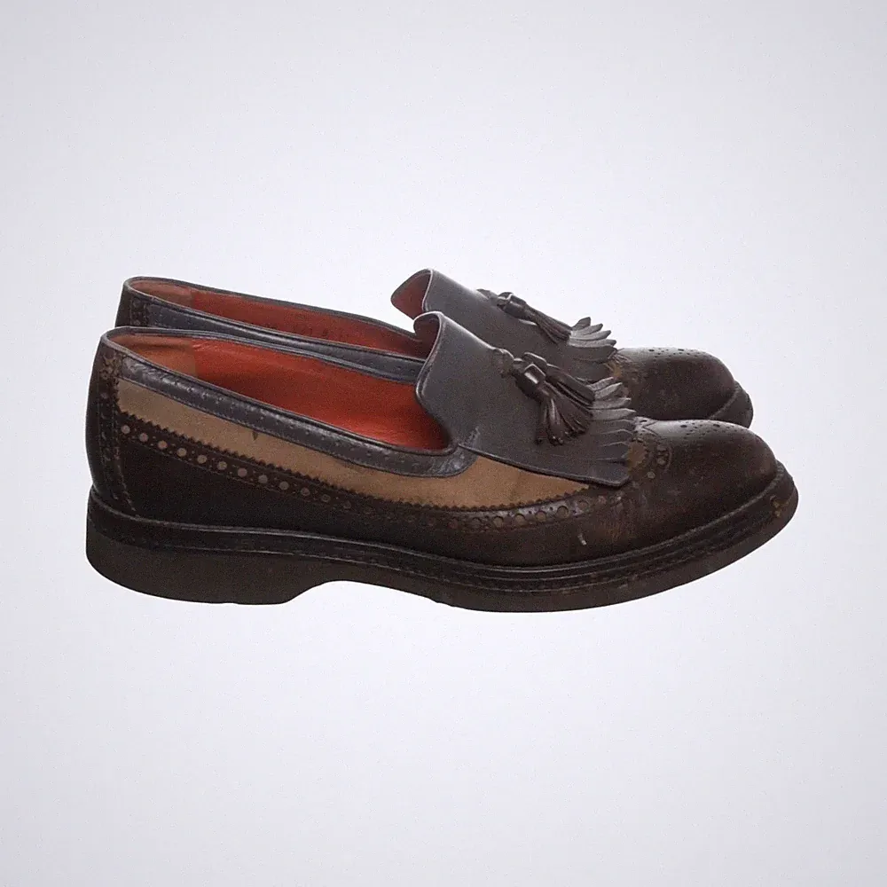 Santoni, Loafers, Größe: 41, Braun/Grau, Herren #oSC