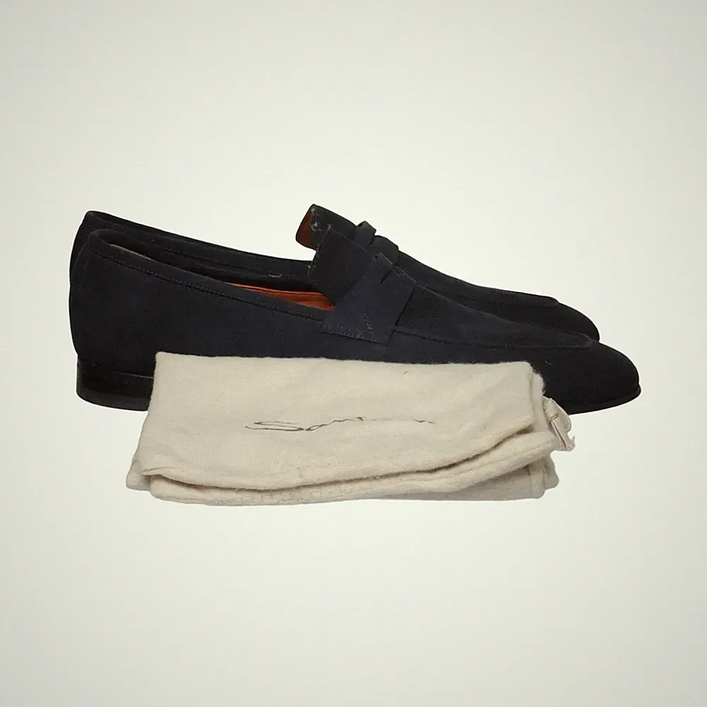 Santoni, Loafers, Größe: 44, Leder, Blau, Herren #fiv