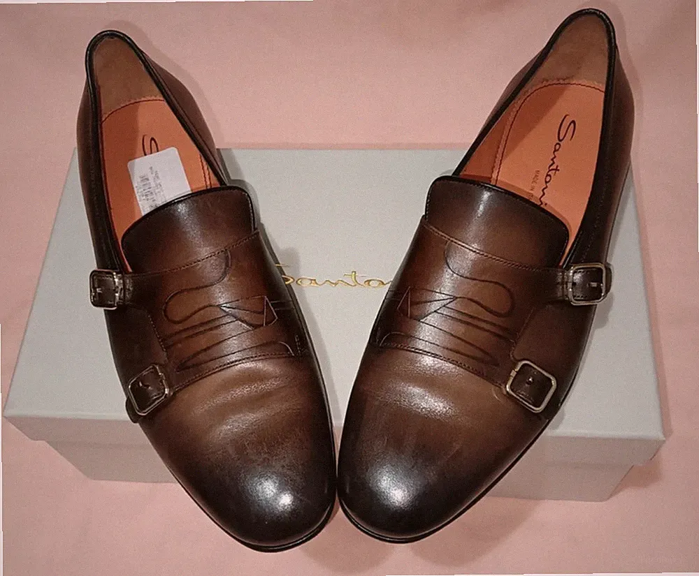 SANTONI MOKASSIN DOUBLE BUCKLE GR 43