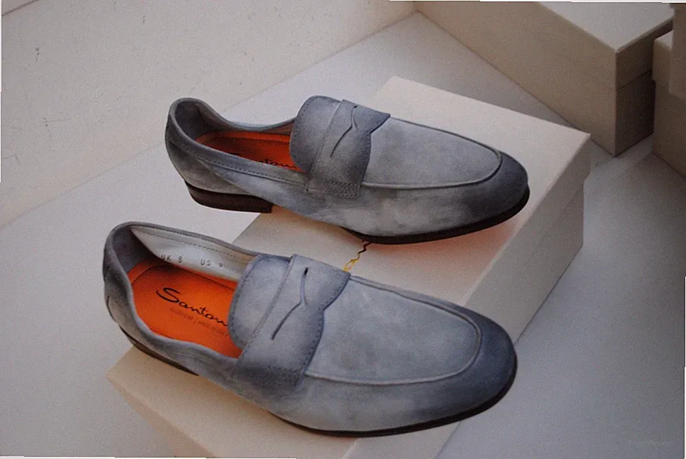 SANTONI MOKASSIN LEDER WILDLEDER GOODYEAR GR 42 850,00 KARTON SAN-26C04