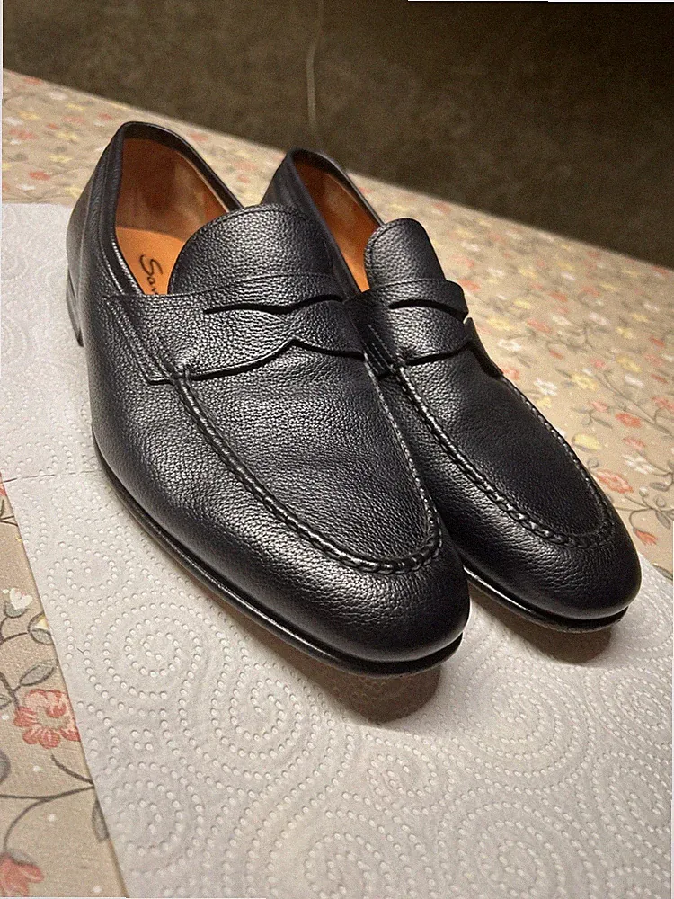 Santoni, Penny Loafer Carlos, UK 9, Blau