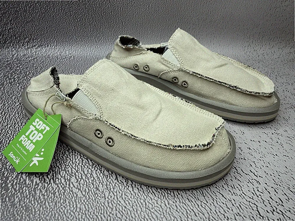 Sanuk Herren Sidewalk Surfer St Hemp Beige Schuhe Größe US 8 UK 7 EU 41