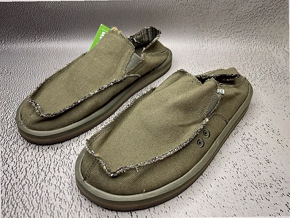Sanuk Herren Vagabond St Hanf Grün Khaki Schuhe Größe US 12 UK 11 EU 45