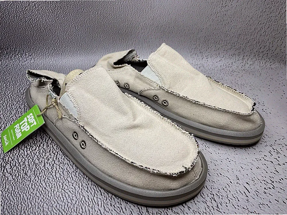 Sanuk Herren Vagabond St Hemp Beige Schuhe Größe US 12 UK 11 EU 45