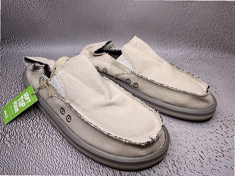 Sanuk Herren Vagabond St Hemp Beige Schuhe Größe US 12 UK 11 EU 45
