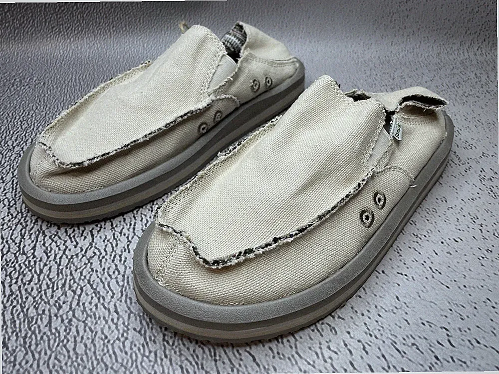 Sanuk Herren Vagabond St Hemp Beige Schuhe Größe US 7 UK 6 EU 40