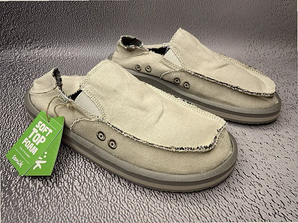 Sanuk Herren Vagabond St Hemp Beige Schuhe Größe US 8 UK 7 EU 41