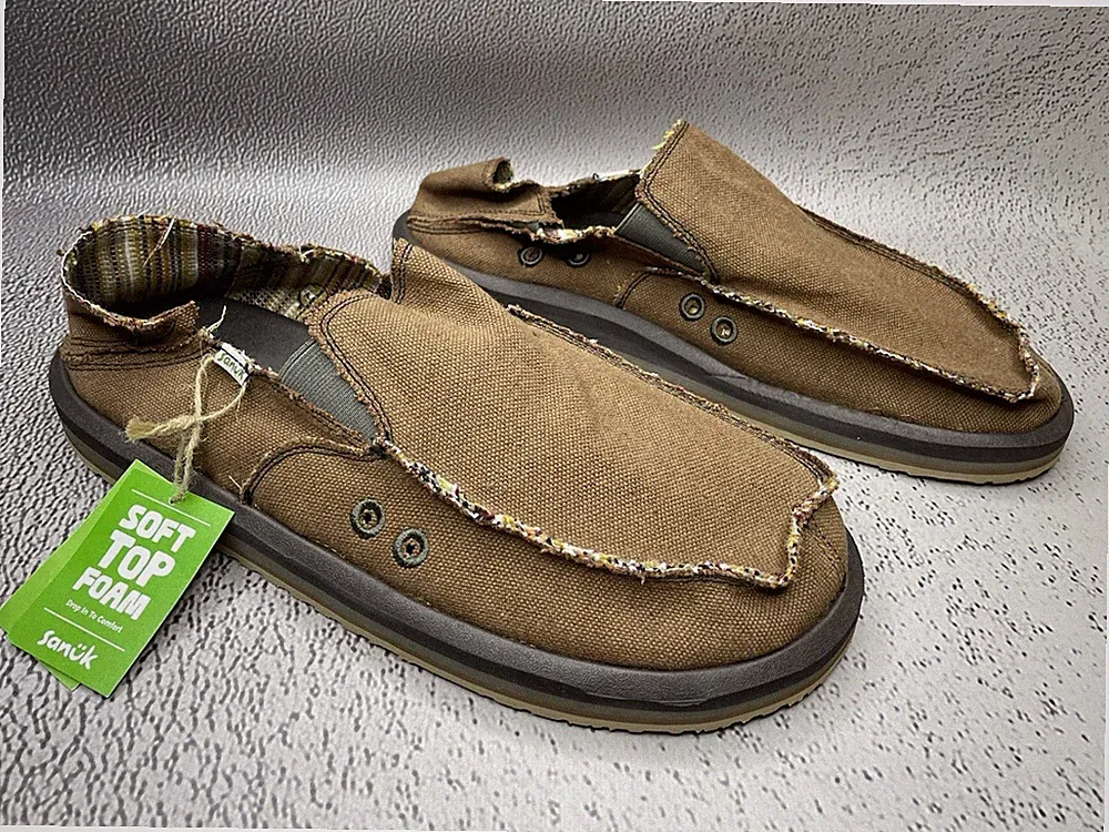 Sanuk Herren Vagabond St Hemp Braun Schuhe Größe US 13 UK 12 EU 46