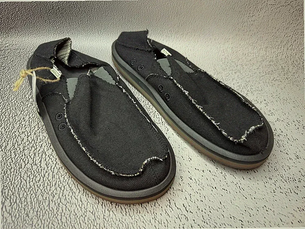 Sanuk Herren Vagabond St Hemp Schwarz Schuhe Größe US 12 UK 11 EU 45