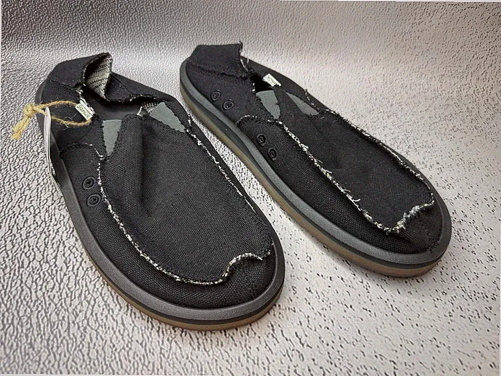 Sanuk Herren Vagabond St Hemp Schwarz Schuhe Größe US 12 UK 11 EU 45