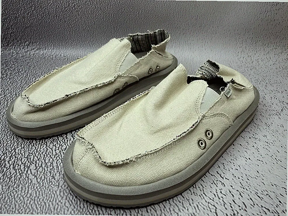 Sanuk Herren Vagabond Surfer St Hemp Beige Schuhe Größe US 8 UK 7 EU 41 01