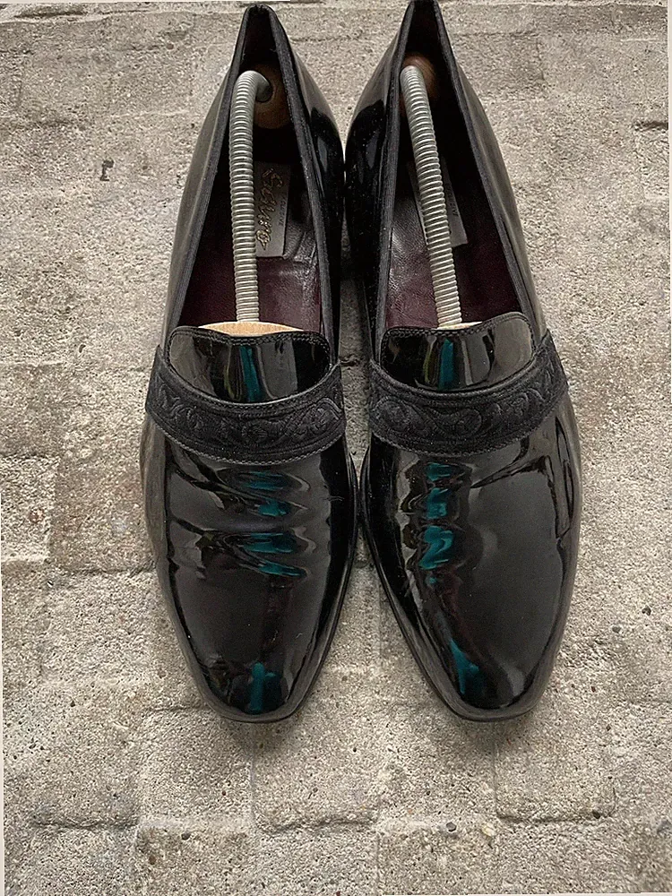 Sauro Exclusive Halbschuhe Lackschuhe Loafer 44,5 Oper Ball Smoking