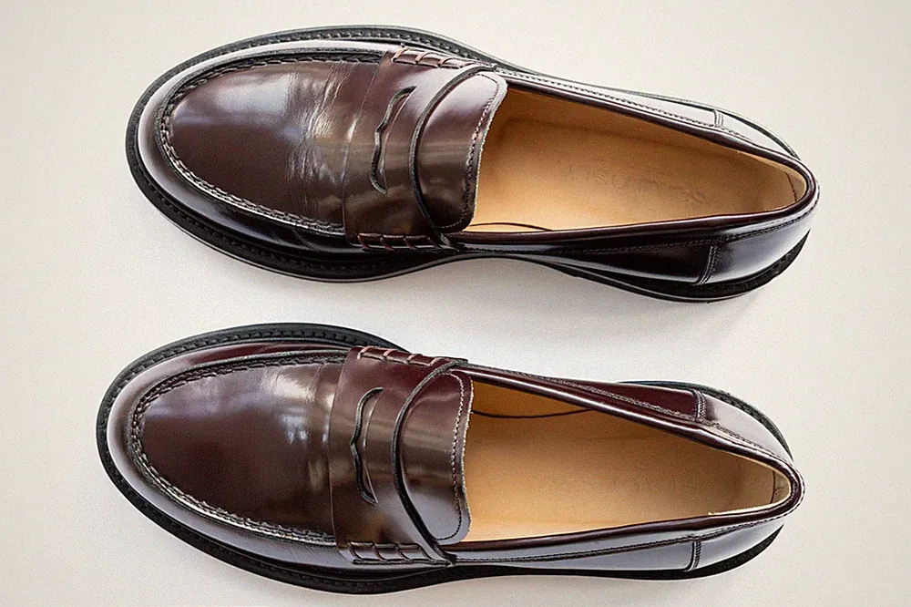 Scarosso, Damen, Penny-Loafer „Michelle“ Gr 38, Leder burgund, gebr., sehr gut
