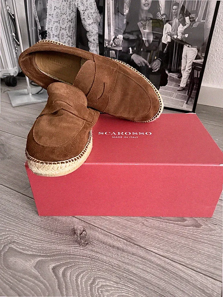 Scarosso Diego Espadrilles Loafer Slipper / Chestnut Braun / Gr. 47