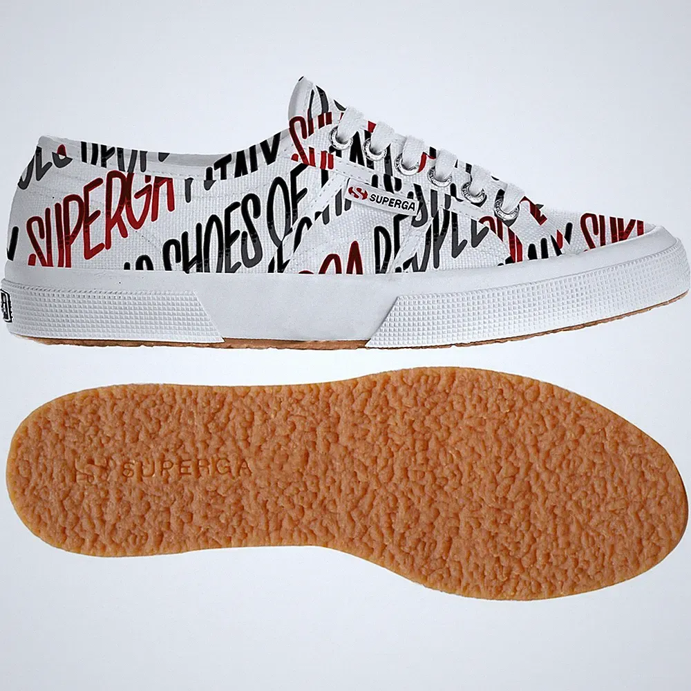 Scarpa Superga Fantasia Writing Grey Red 2750 Fantasy Cotu J01 Grey Red S001W00