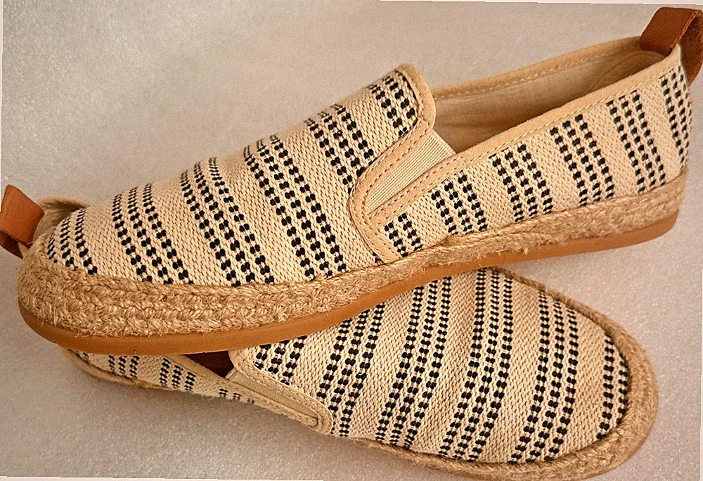 SCHÖNE Espadrilles VERBENAS Gr.40-41 Beige-Schwarz Robuste-Baumwolle SPAIN